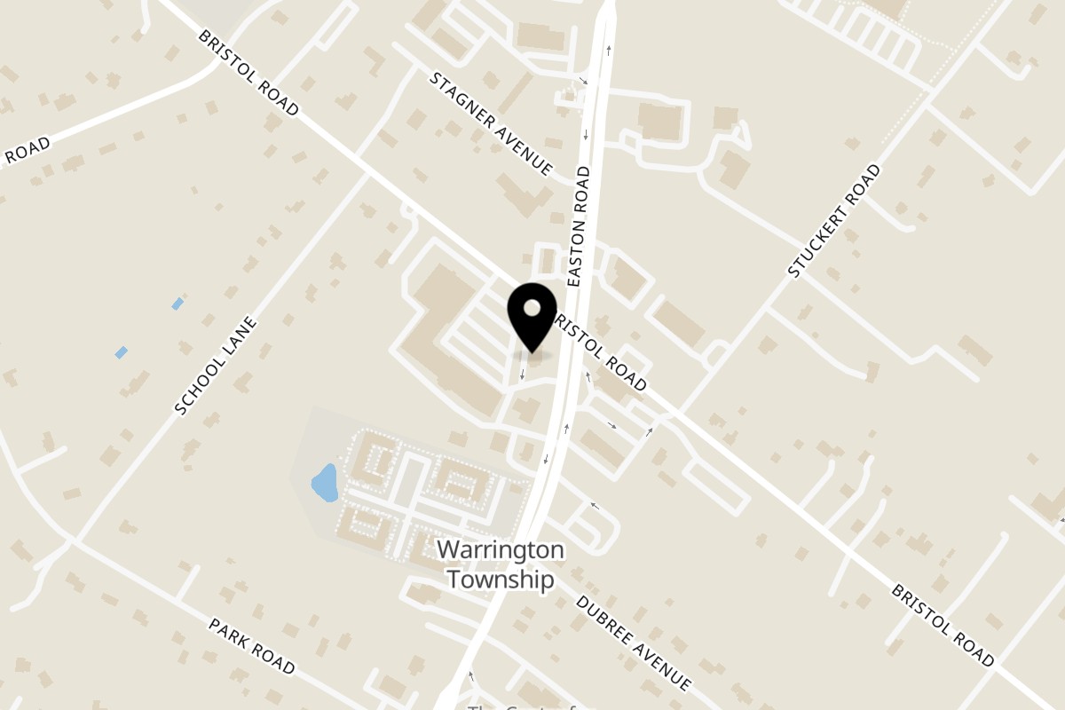 Map showing the location of Soprano's Pizzeria & Restaurant on 1380 Easton Rd in Warrington